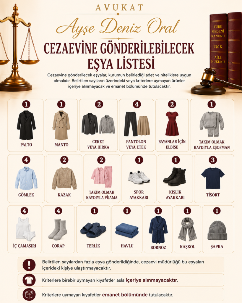 cezaevi eşya listesi