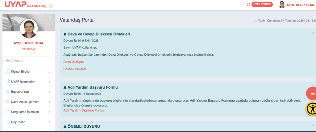 uyap. vatandaş