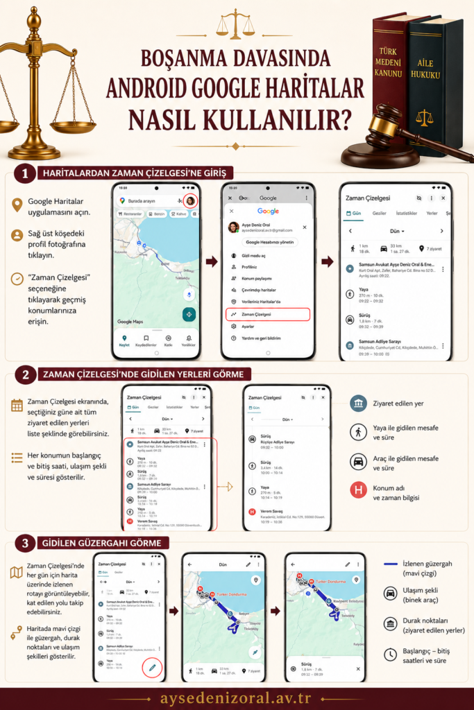 google haritalardan boşanma davası için delil