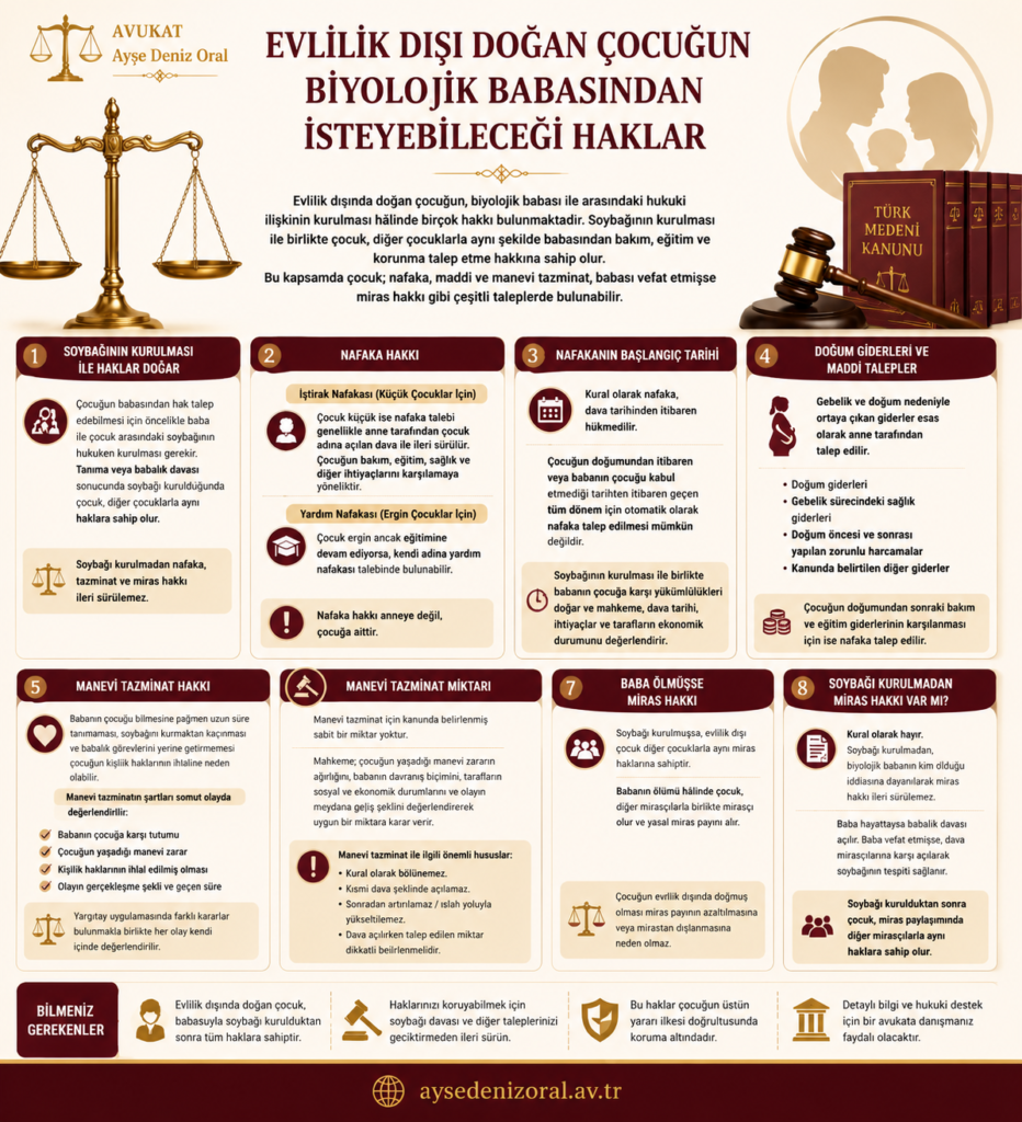 Evlilik Dışı Doğan Çocuğun Biyolojik Babasından İsteyebileceği Haklar