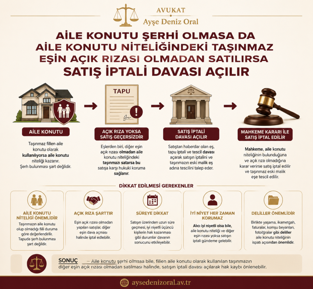 aile konutunun satışının iptali