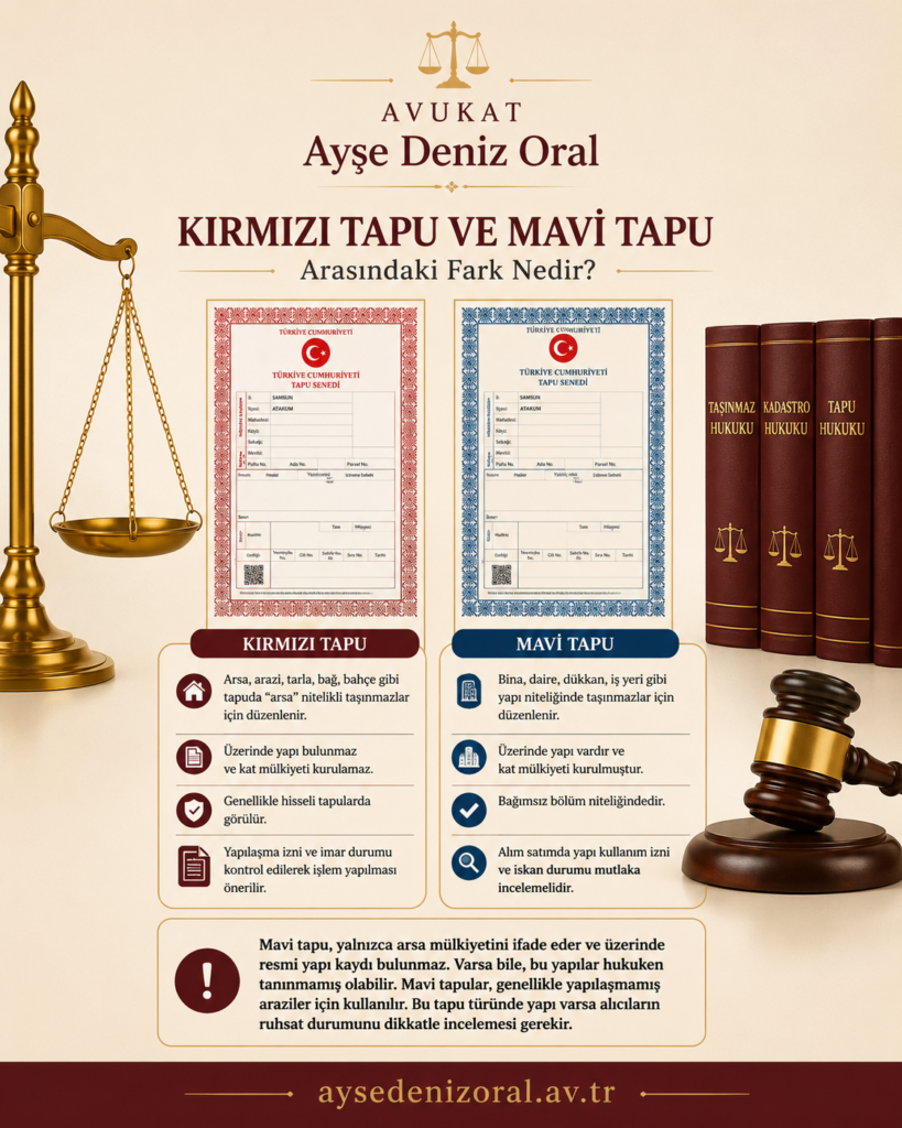 mavi tapu ve kırmızı tapu farkı