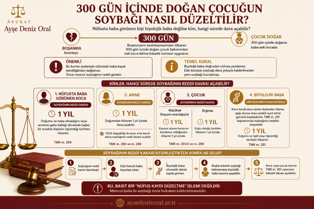 300 gün içinde doğan bebeğin soybağının düzeltilmesi