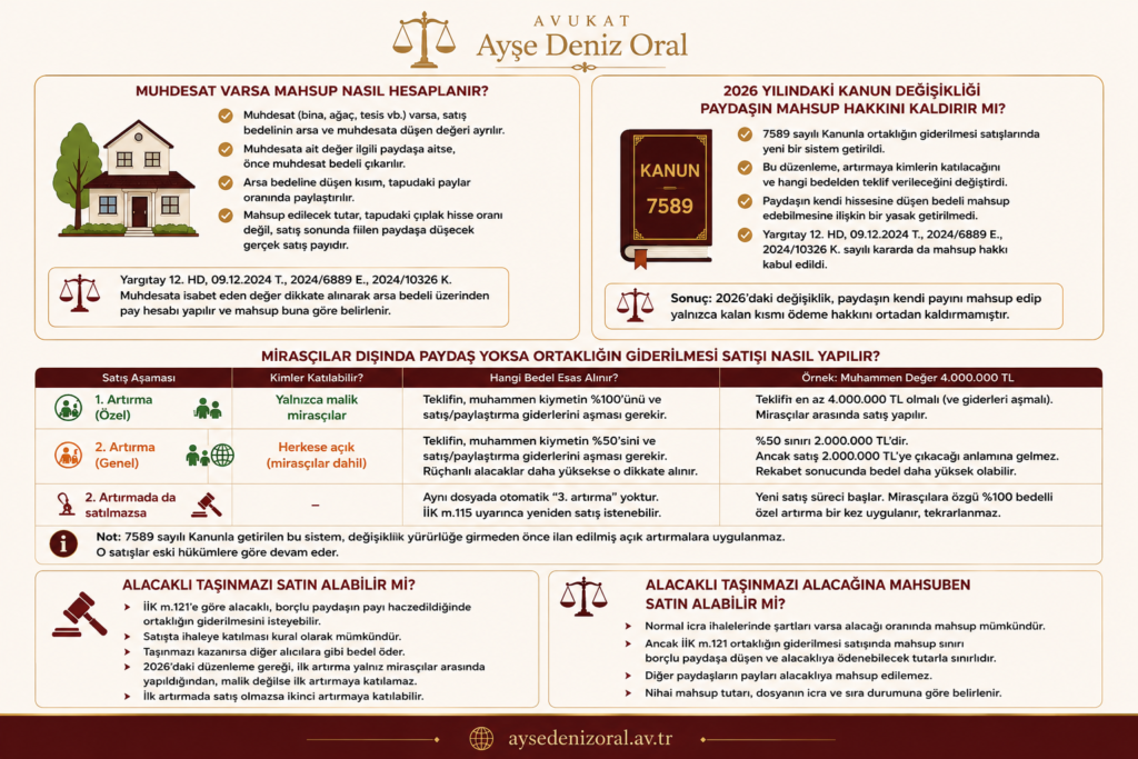 ortaklığın giderilmesi alacaklı veya paydaşın alımı